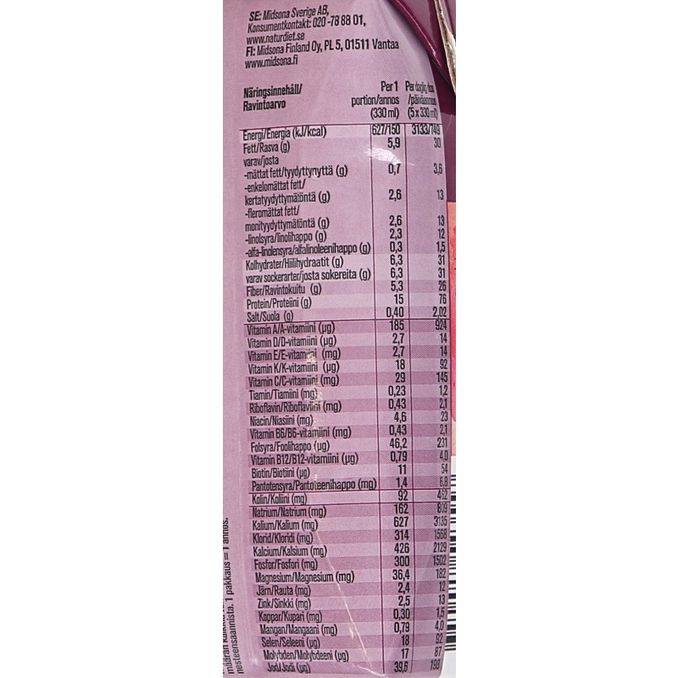 Naturdiet Måltidsersättning Shake Jordgubb 12-pack