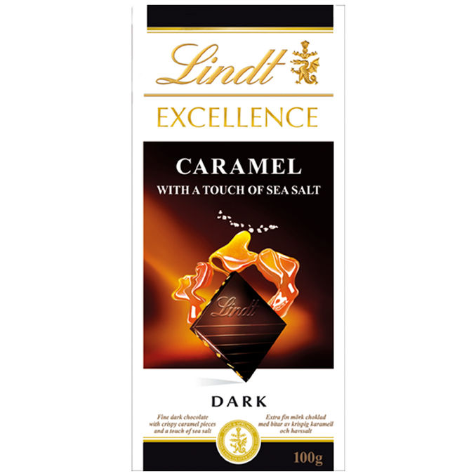 Lindt Dunkle Schokolade, Salted Caramel