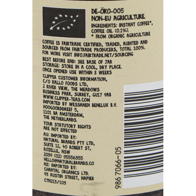 Clipper Organic Everyday Rich Roast Instant Coffee Granules 100g, 100g from Clipper Motatos