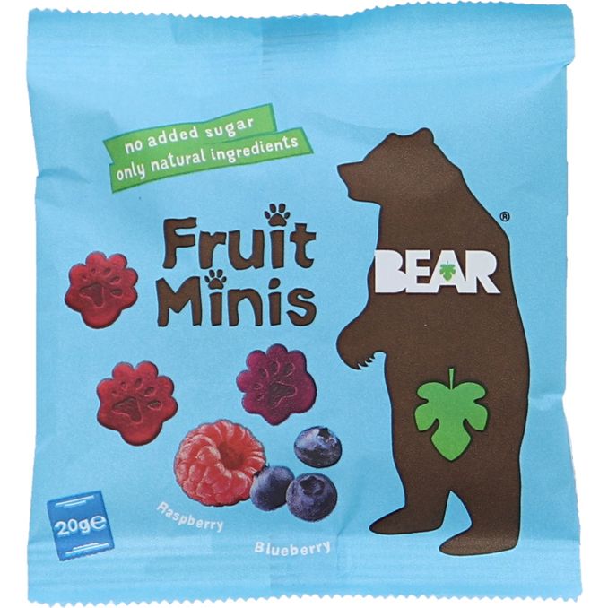 Bear Frugt Mini Arctic Paws Hindbær & Blåbær 20 g