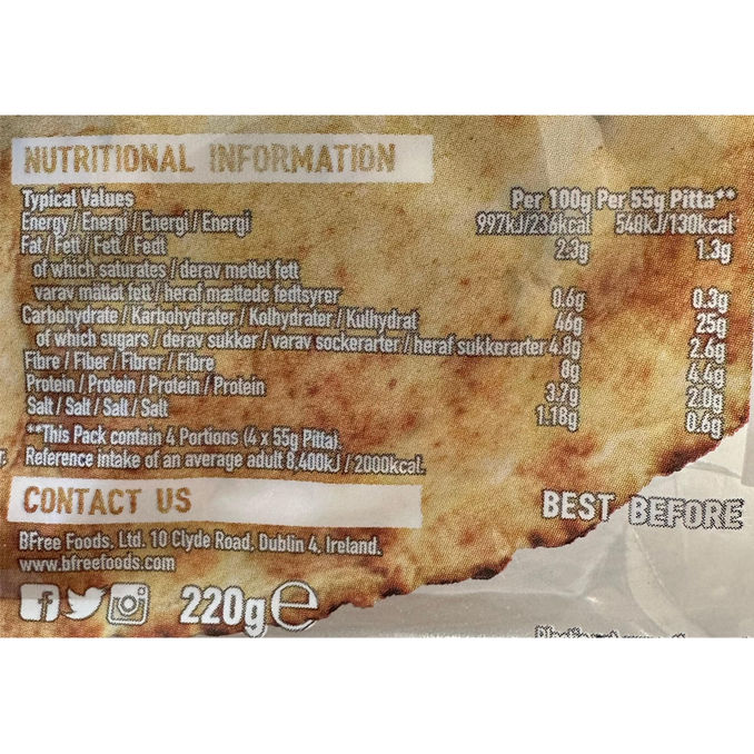 Bfree Pitabröd Glutenfria 4-pack