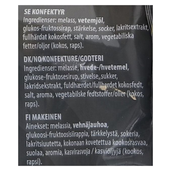 Tuotteen ravintosisältö: Lakritsimakeiset