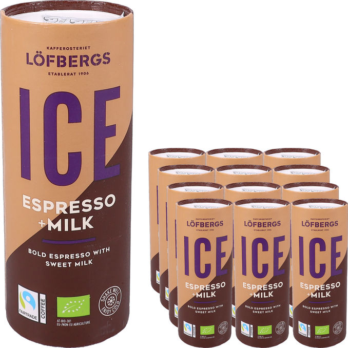 Löfbergs Iskaffe Espresso & Mjölk Eko 12-pack