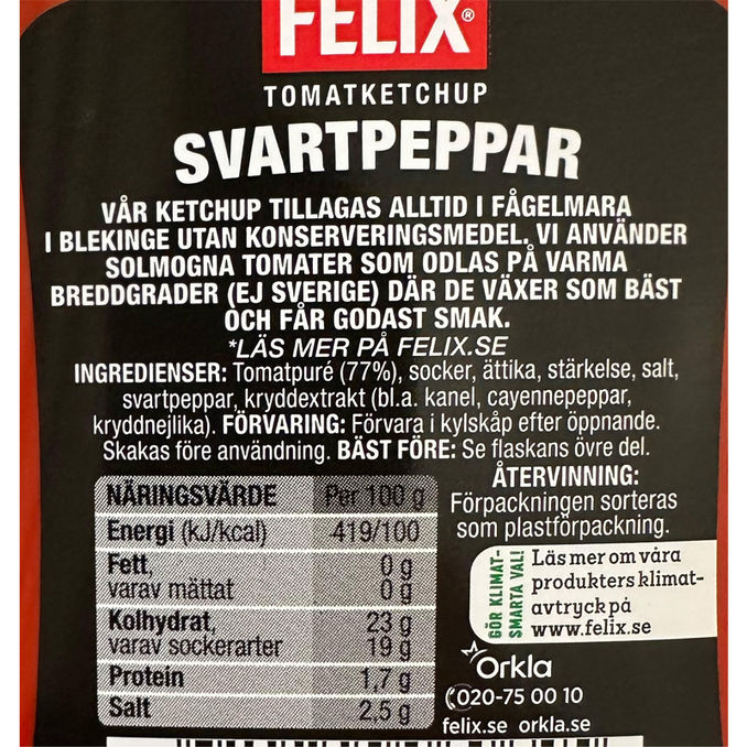 Felix Ketchup Svartpeppar