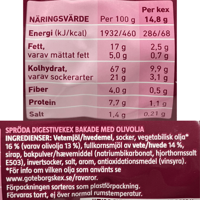 Göteborgs kex Digestive Oliv
