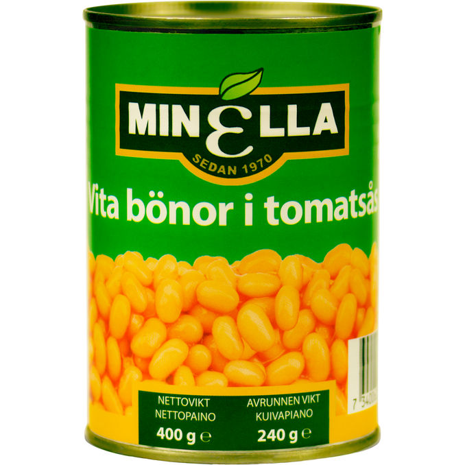 MinElla 6 x Hvide Bønner i Tomatsauce