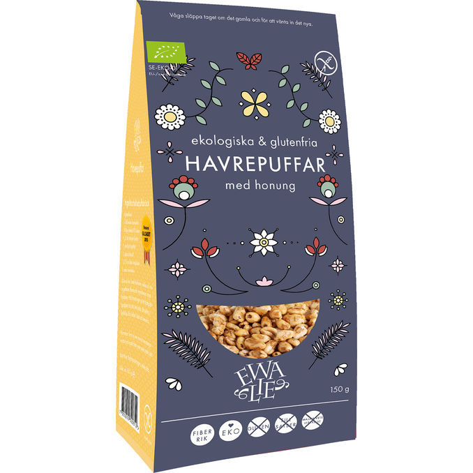Ewalie Øko Glutenfri Havrepuffer m. Honning