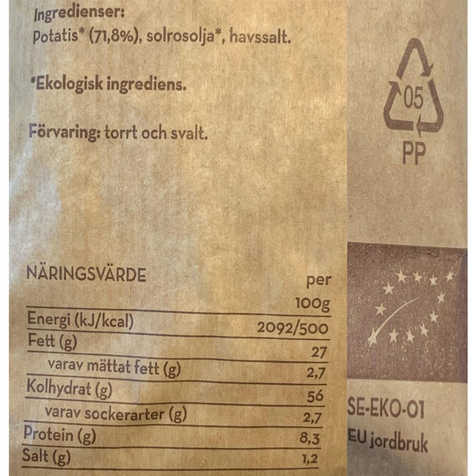Svenska LantChips Chips Salta Eko