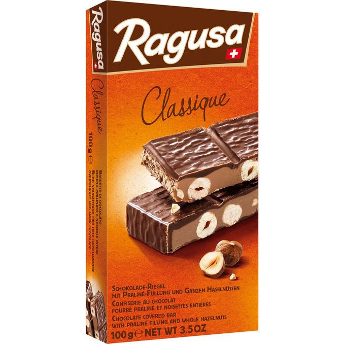 Ragusa Chokladkaka Pralinfyllning & Hasselnötter | 100 g