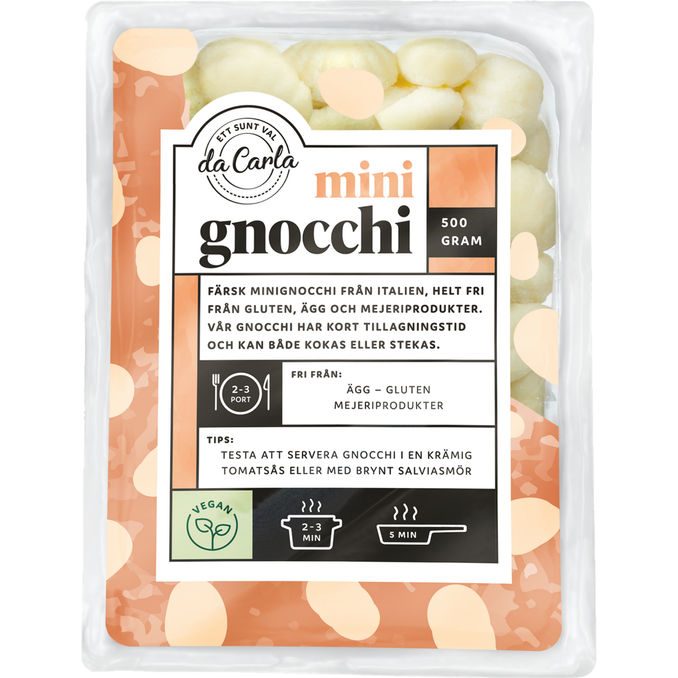 da Carla Glutenfri og Vegansk Gnocchi 500g