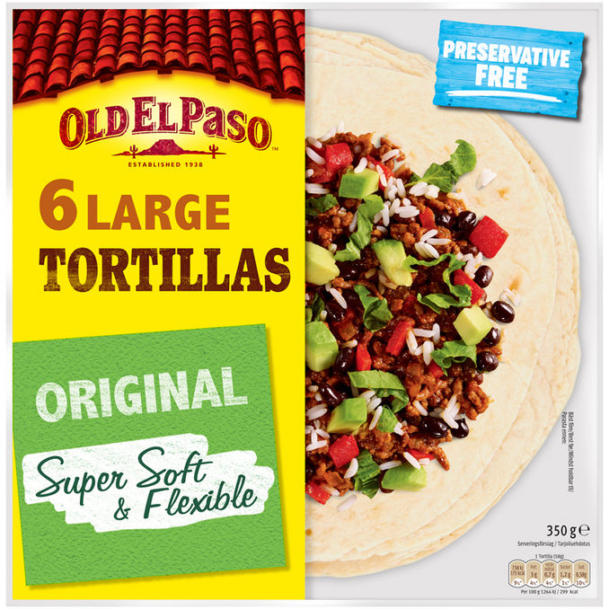 Old El Paso Isot Vehnätortillat 6-pack