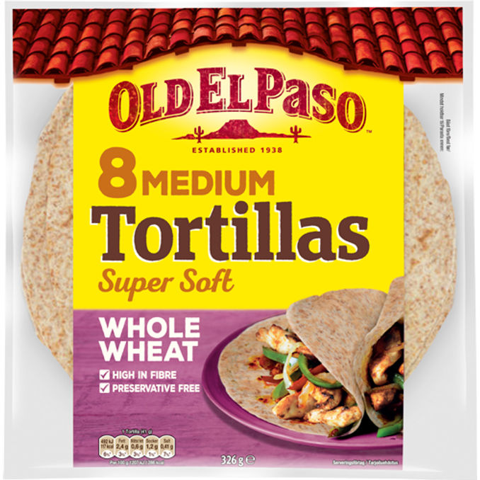 Old El Paso Tortillabrød Fuldkorn