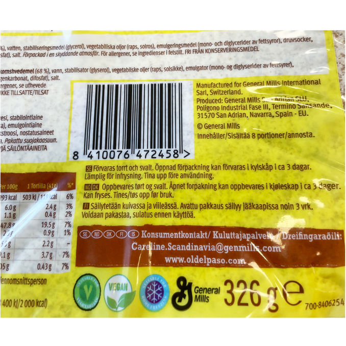 Old El Paso Tortillabröd Fullkorn