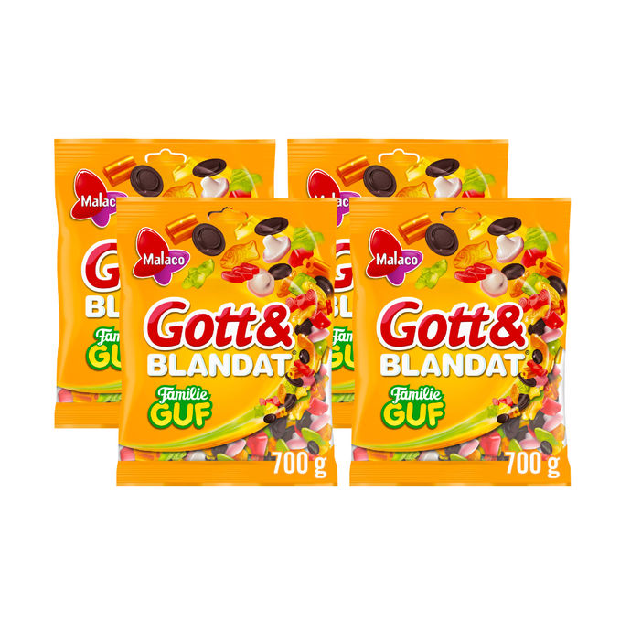 Malaco Makeissekoitus Gott & Blandat Familie Guf 4-pack
