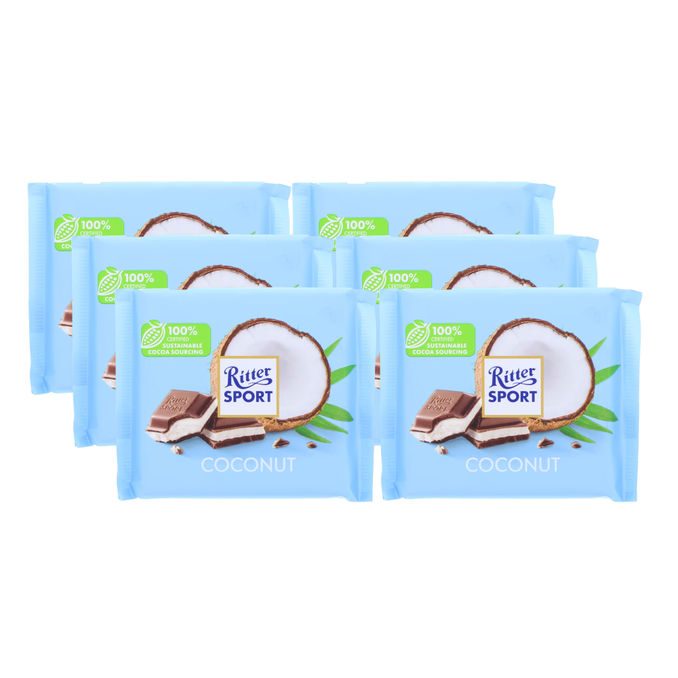 Ritter Sport Suklaalevy Kookos 6-pack