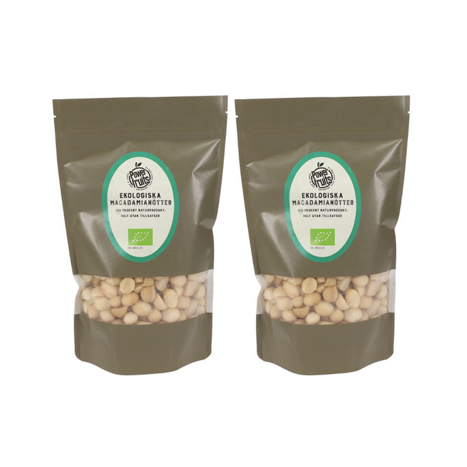 Powerfruits Macadamiapähkinä Luomu 2-pack