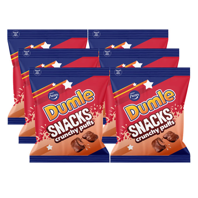 Fazer Karkkipussi Dumle Snacks Crunchy Puffs 4-pack