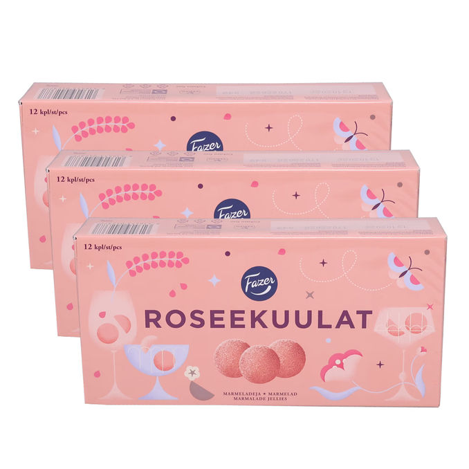 Fazer Makeisrasia Roseekuulat 3-pack