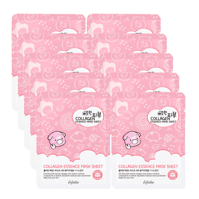 Esfolio Pure Skin Collagen Essence Mask Sheet 10-pack