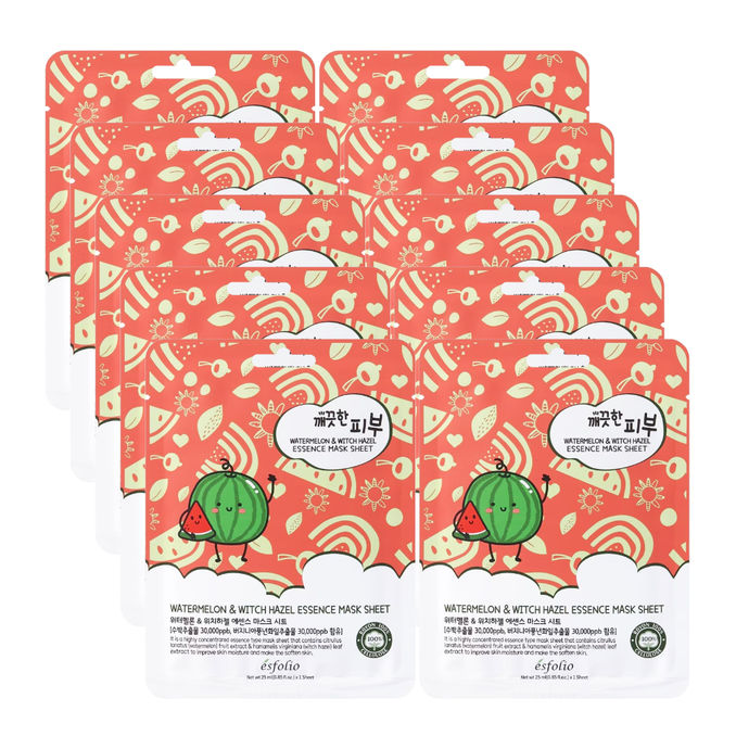Esfolio Pure Skin Watermelon Essence Mask Sheet 10-pack