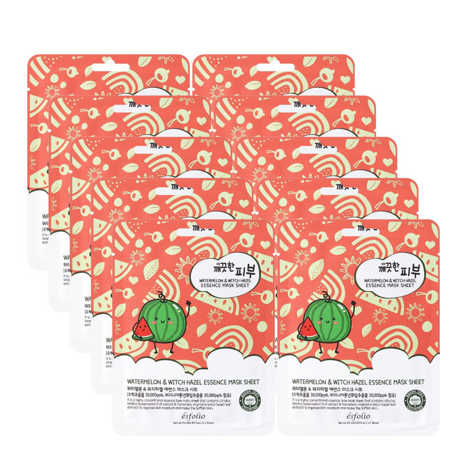 Esfolio Pure Skin Watermelon Essence Mask Sheet 10-pack
