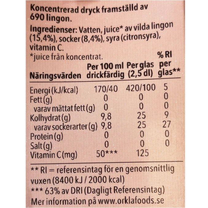 Jokk Dryckeskoncentrat Lingon 