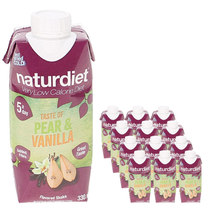 Naturdiet Måltidserstatningsshakes Pear & Vanilla 12-pak