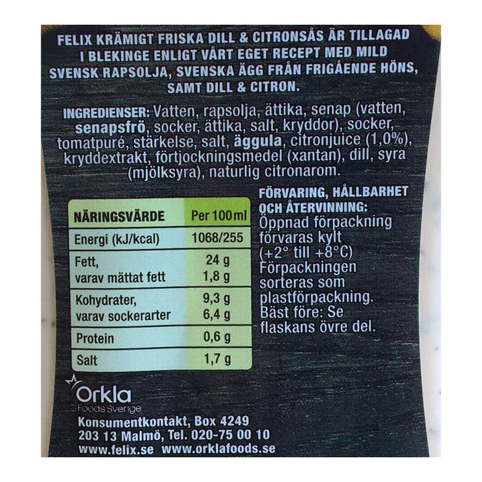 Felix Sås Dill & Citron