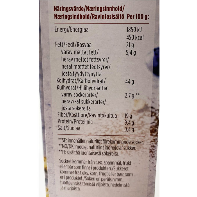 Axa Granola Kakao, Mandlar & Blåbär