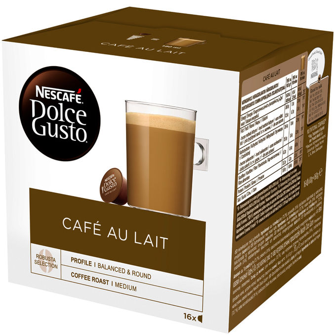 Nescafe Dolce Gusto Cafe Au Lait x 16 Coffee pods , 16 x 10g from