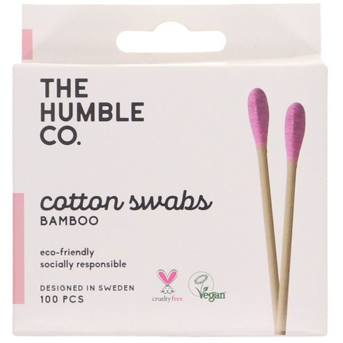 The Humble Co. Øko Vatpinde Pink 100-pack