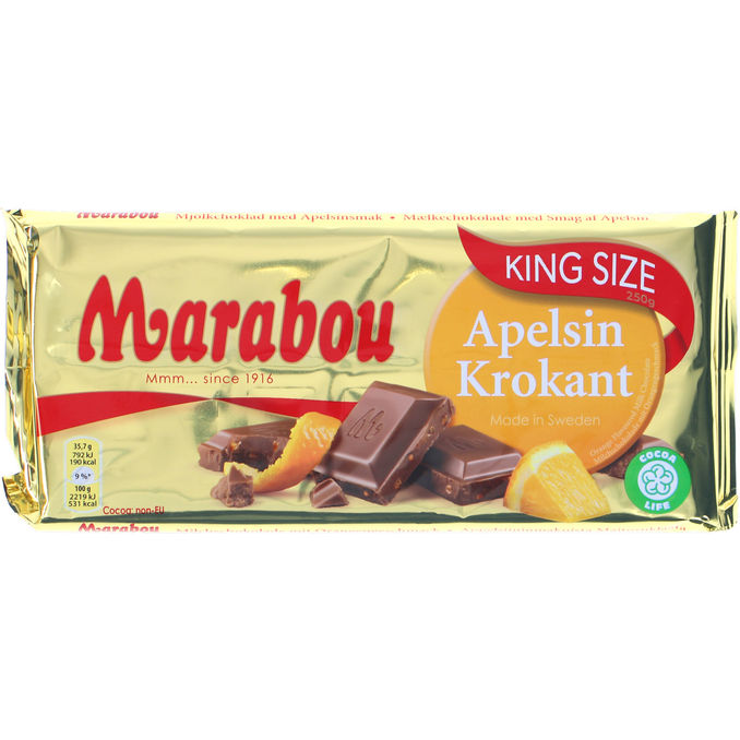 Marabou 2 x Mjölkchoklad Apelsin King Size