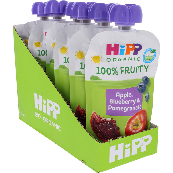 Hipp Klämmis Äpple, Blåbär & Granatäpple 6-pack