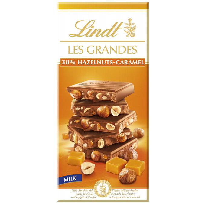 Lindt Mjölkchoklad Hazelnuts Caramel