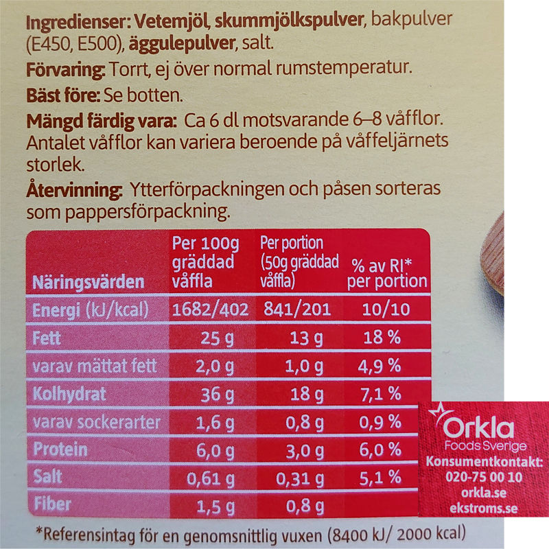 Frasvåfflor, 210 g från Ekströms | Matsmart