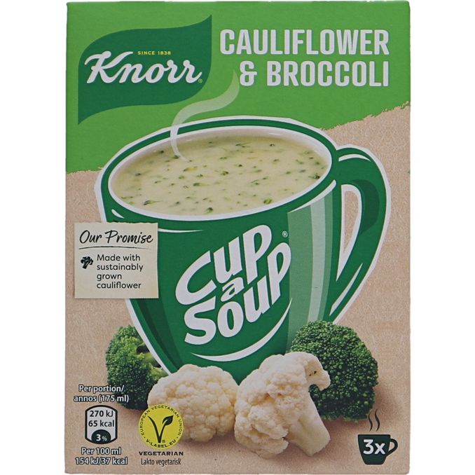 Knorr Cup a Soup Blomkål- og Broccolisuppe 3-pak