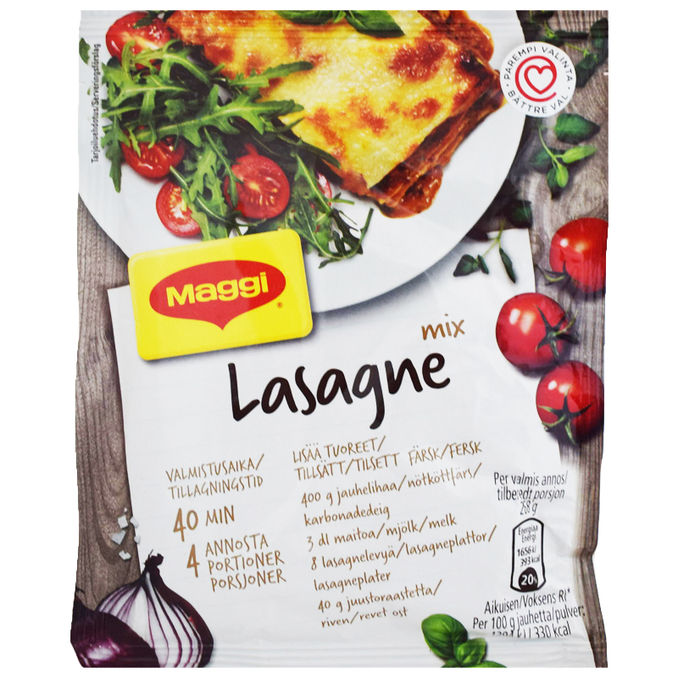 Maggi Lasagne Ateria-ainekset 