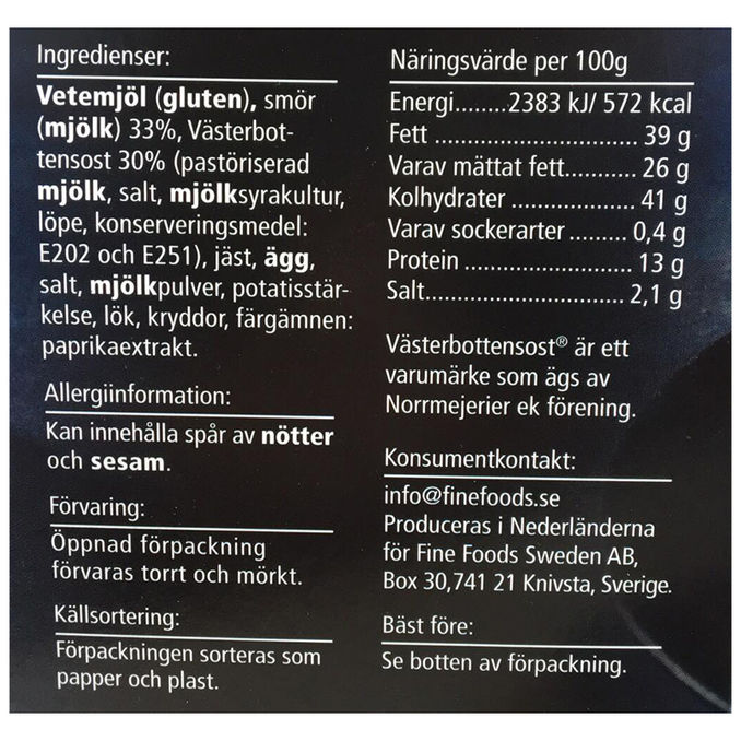 Fine Foods Ostekiks m. Svensk Västerbottenost
