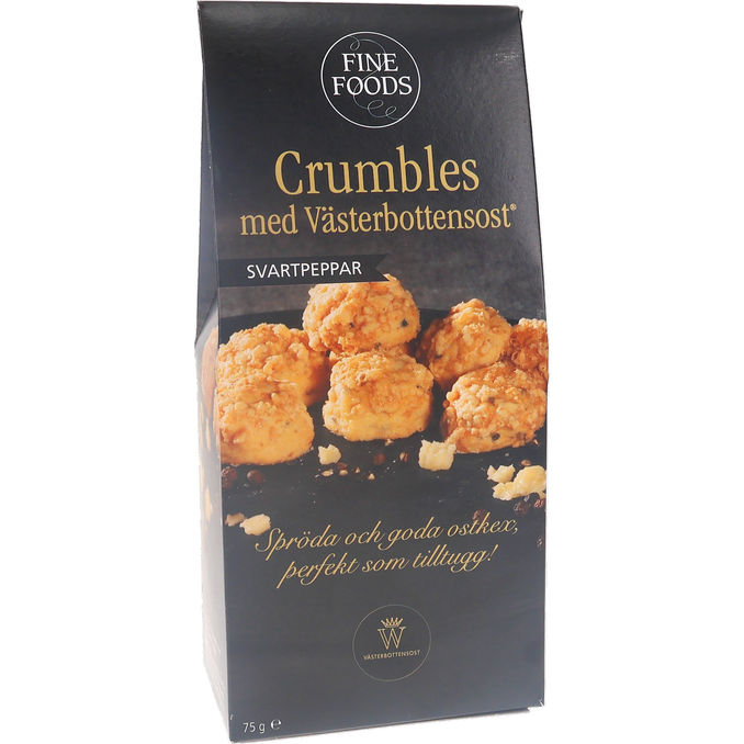 Fine Foods Juustokeksit Västerbottensost Crumbles Mustapippuri