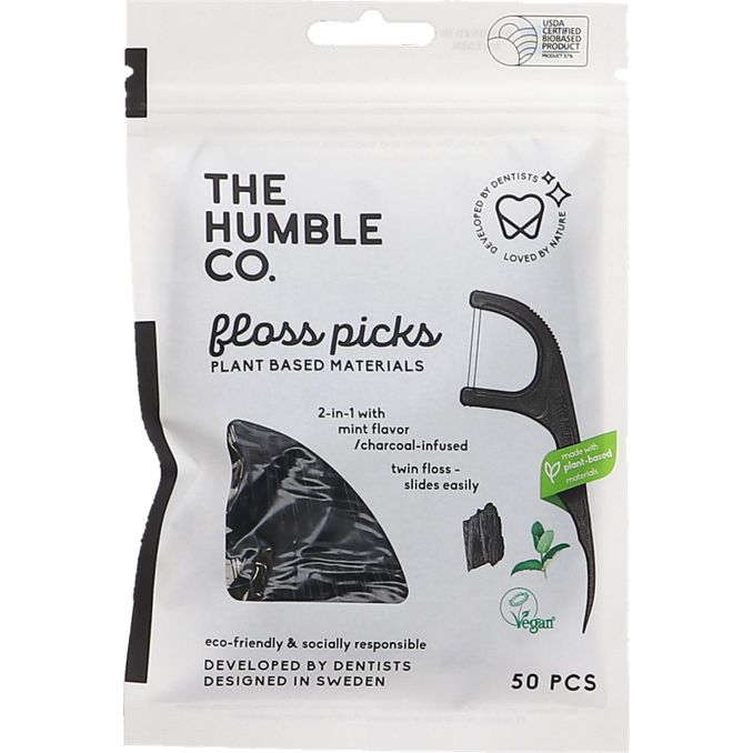 The Humble Co. 2 x Tandtrådsbygel Charcoal & Mint 50-pack