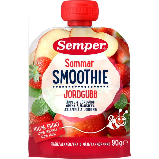 Semper Barnmat Smoothie Äpple & Jordgubb