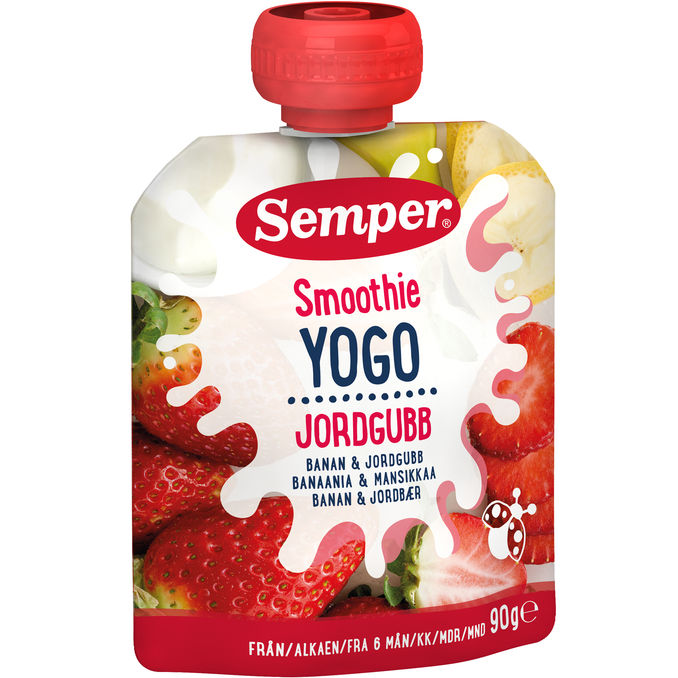 Semper Smoothie Banaani, Mansikka & Jogurtti 6 kk