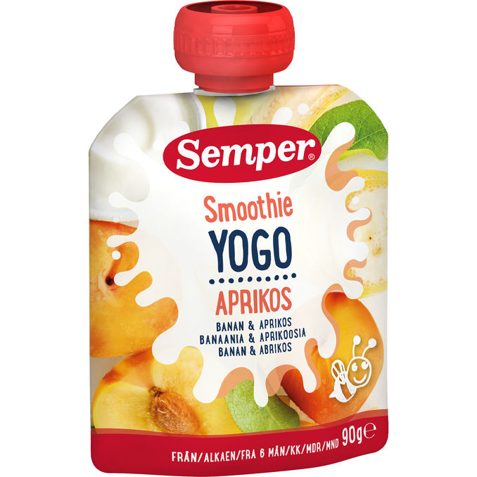 Semper Frugtmos m. yoghurt, Banan og Abrikos 6 mdr.