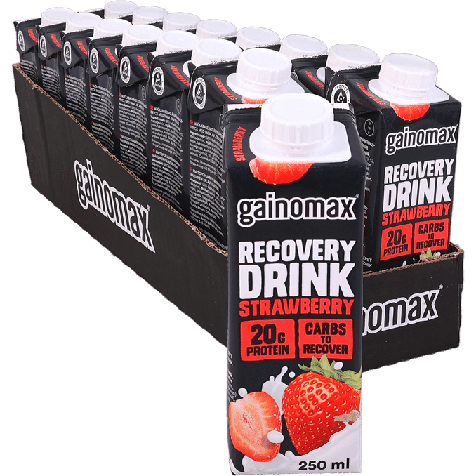 Gainomax Proteindrik Recovery Jordbær 16-pak