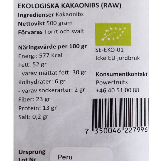 Powerfruits Kakaonibs Eko