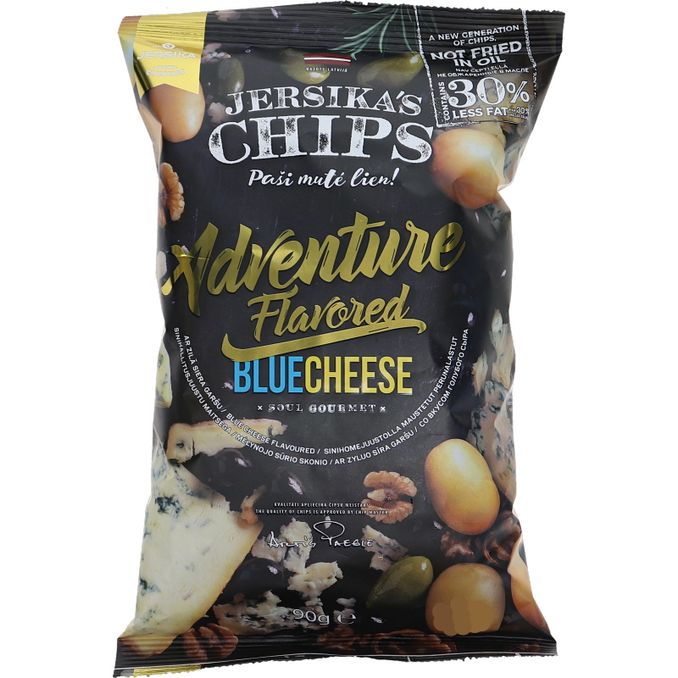 Sipsit Sinihomejuusto, 90g, Jersika's Chips | Matsmart