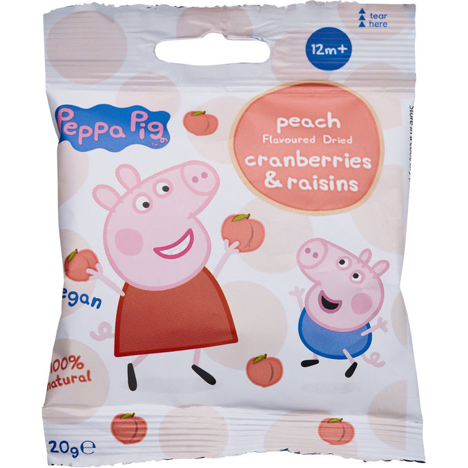 Mumsisar Gurli Gris Frugtsnack Tranebær og Rosiner m. Fersken 20 g