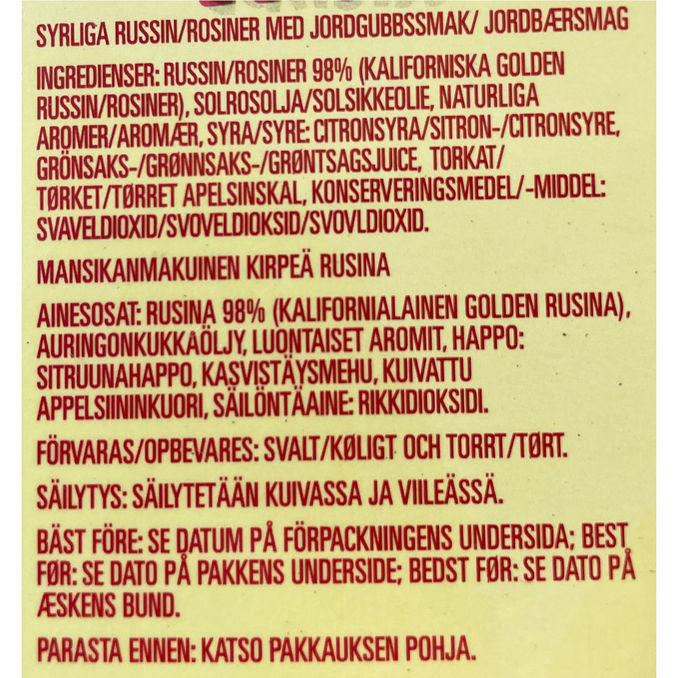 Sun Maid Rusinat Kirpeä Mansikka 6-pack