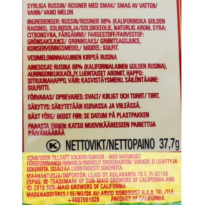 Sun Maid Rusinat Kirpeä Vesimeloni 6-pack