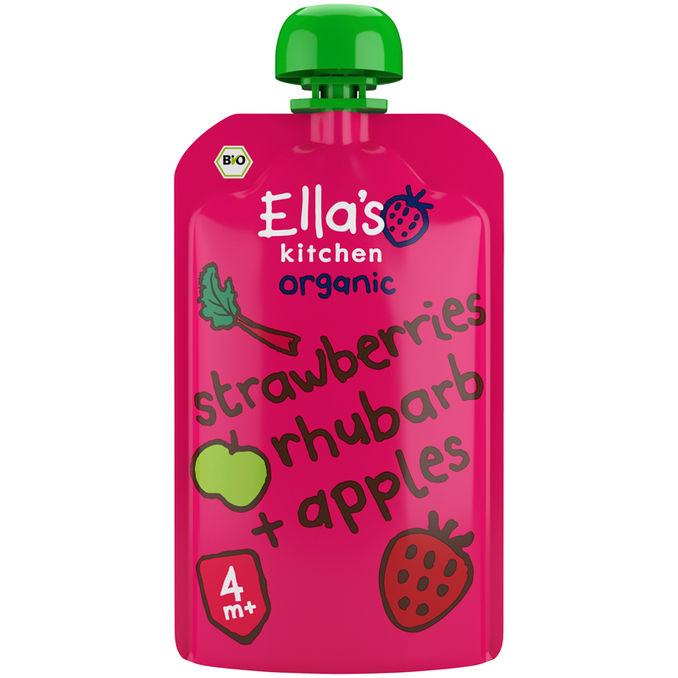 Ellas Kitchen Klämmis Jordgubb Rabarber Äpple Puré